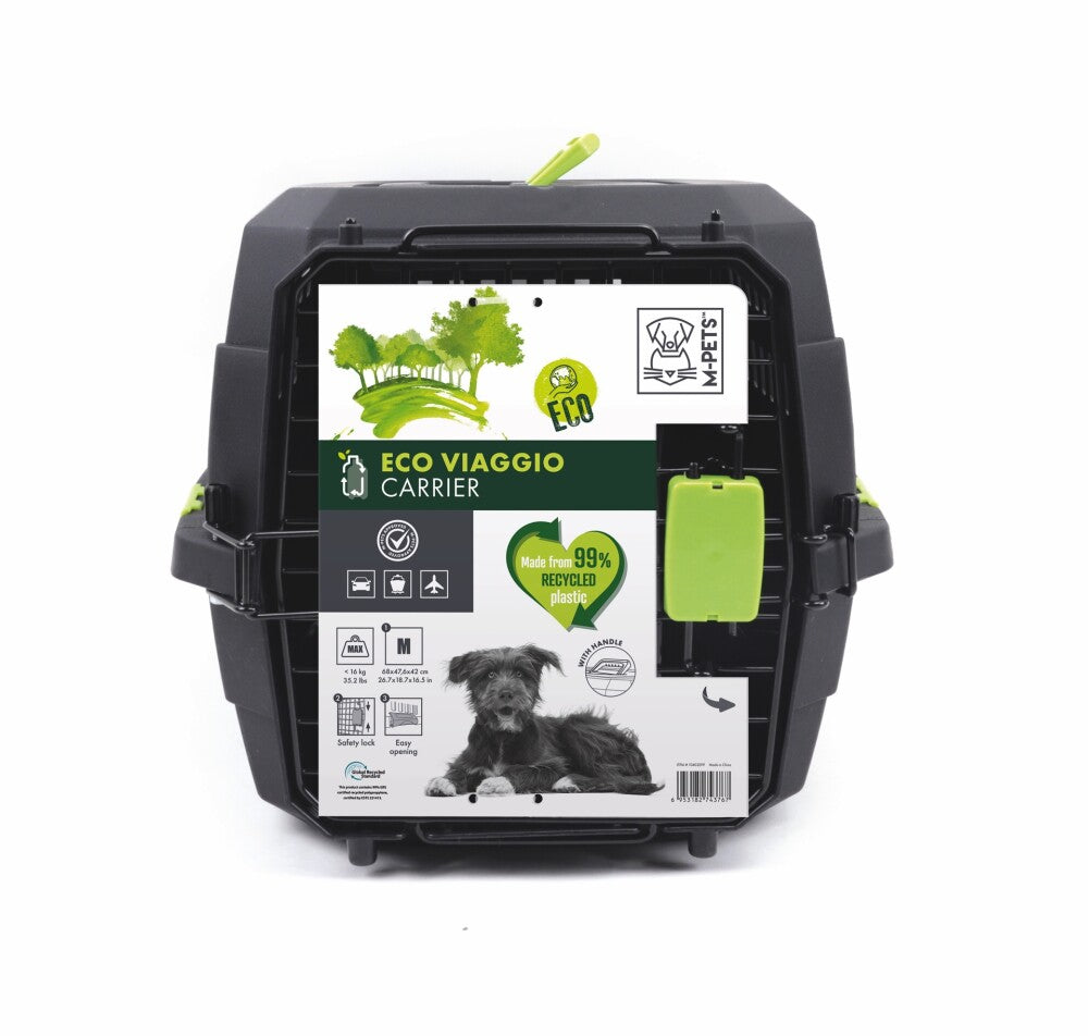 M-Pets Eco Viaggio Carrier for Cats & Small Dogs, Medium 68x47.6x42 cm