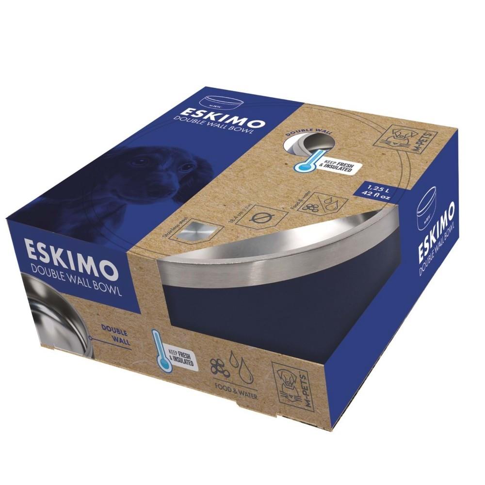 M-Pets Eskimo Double-Walled Dog Bowl Insulated Blue 1250 ml