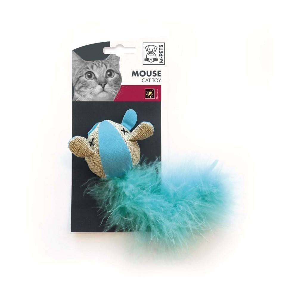 M-Pets Mouse Cat Toy with Plush Texture Mixed Colors 17x7x4 cm