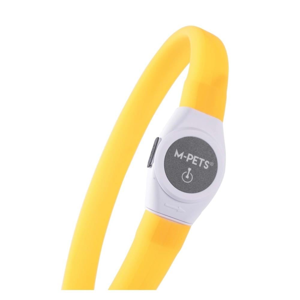 M-Pets Flash LED Dog Collar High Visibility Orange 35 cm