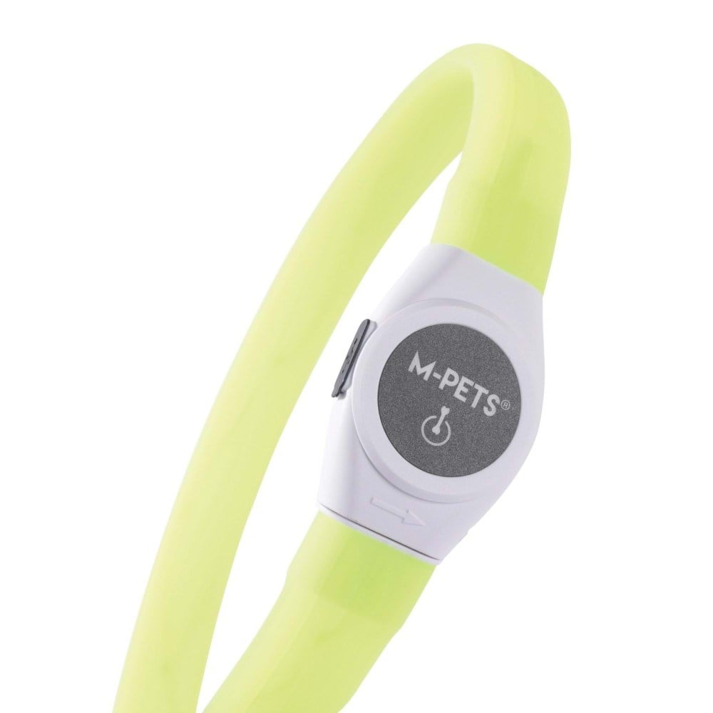 M-Pets Flash LED Dog Collar High Visibility Green 65 cm