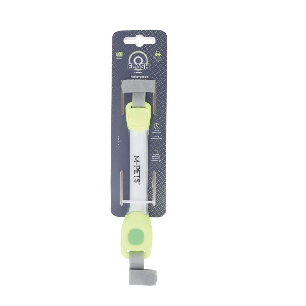 M-Pets Flash LED Dog Leash Band High Visibility Green 3.7x18.5 cm