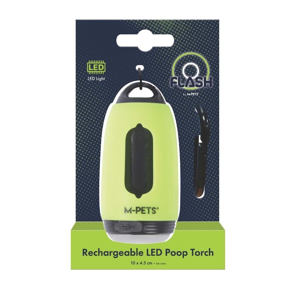 M-Pets Flash LED Waste Bag Dispenser with Flashlight Green