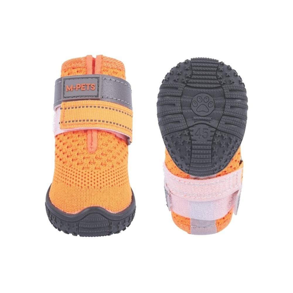 M-Pets Flexi Dog Shoes Reflective Paw Protection Large Orange