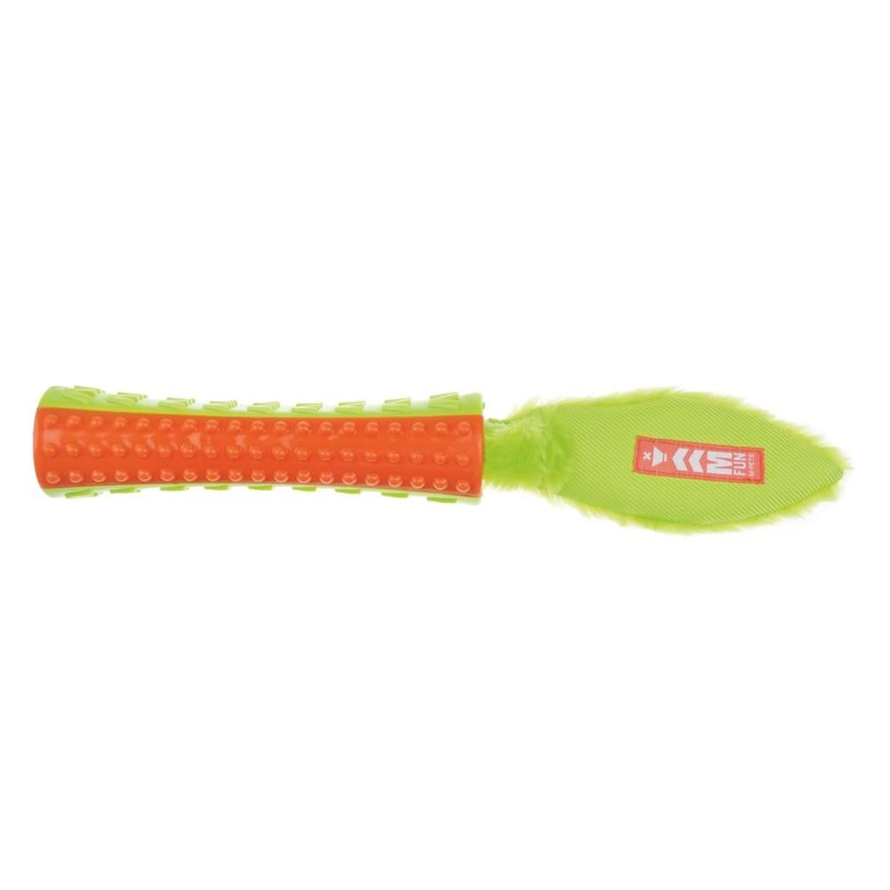M-Pets Funsty On/Off Rubber Squeaky Dog Toy Orange & Green 40cm