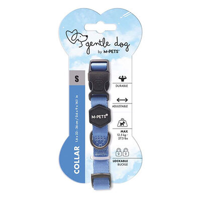 M-Pets Gentle Dog Collar Blue Soft Padded Design Small 23-36cm
