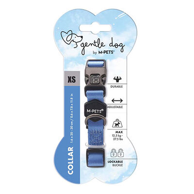 M-Pets Gentle Dog Collar Blue Soft Padded X-Small 20-30cm