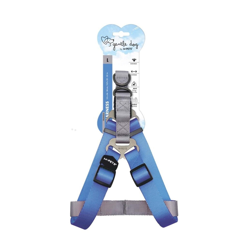 M-Pets Gentle Triangle Dog Harness Blue Comfort Fit Small