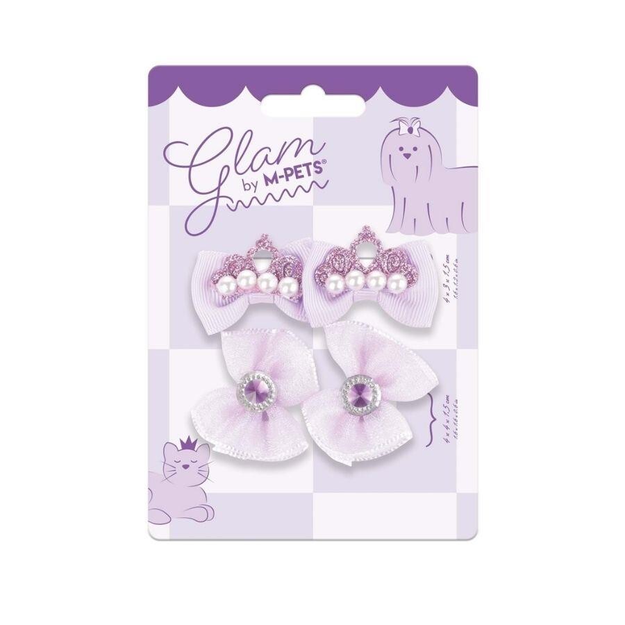 M-Pets Glam Purple Bow Accessory for Cats & Dogs - 1 Piece