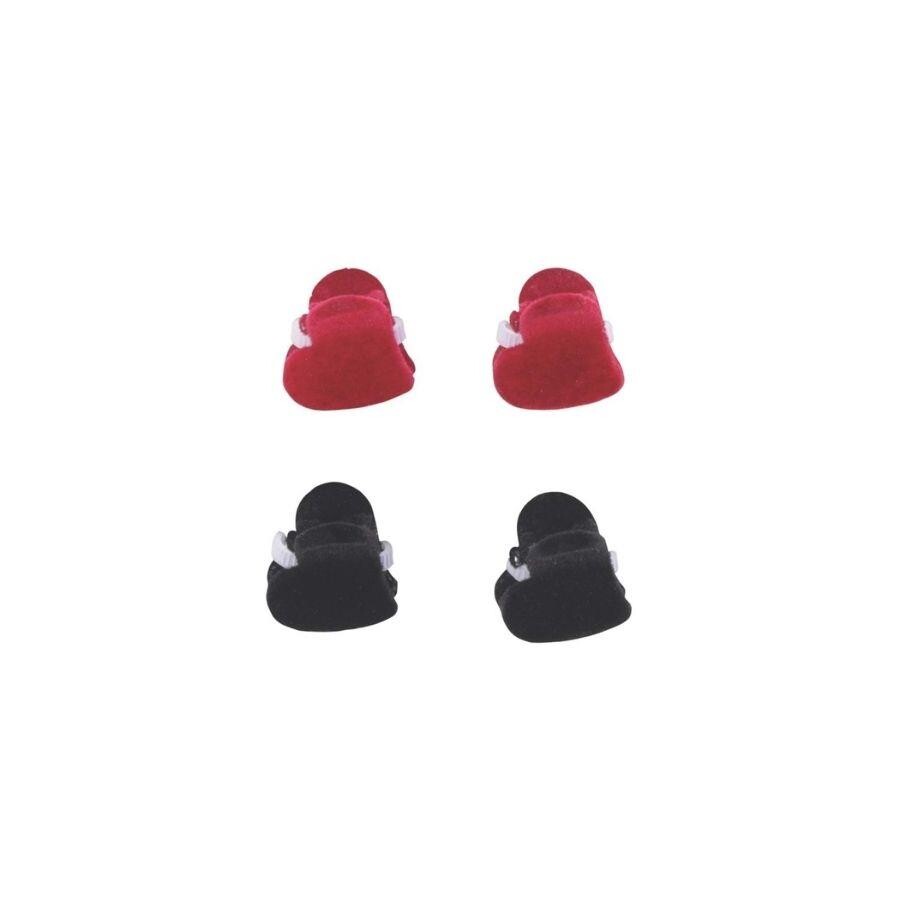 M-Pets Glam Heart Hair Clip for Cats and Dogs Red & Black 1.6cm