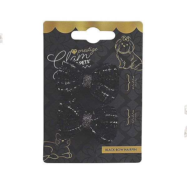 M-Pets Glam Prestige Black Bow Pet Hair Clip for Cats & Dogs