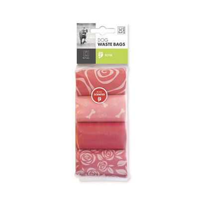 M-Pets Rose Scented Dog Waste Bags Leak-Proof 4-Pack 60 Count