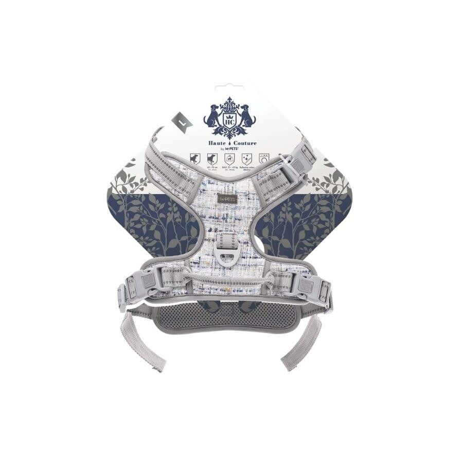 M-Pets Haute Couture Blue Dog Harness Reflective Design Large