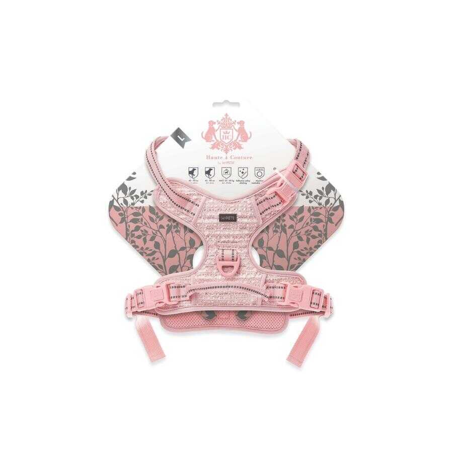 M-Pets Haute Couture Pink Dog Harness Reflective Design Large
