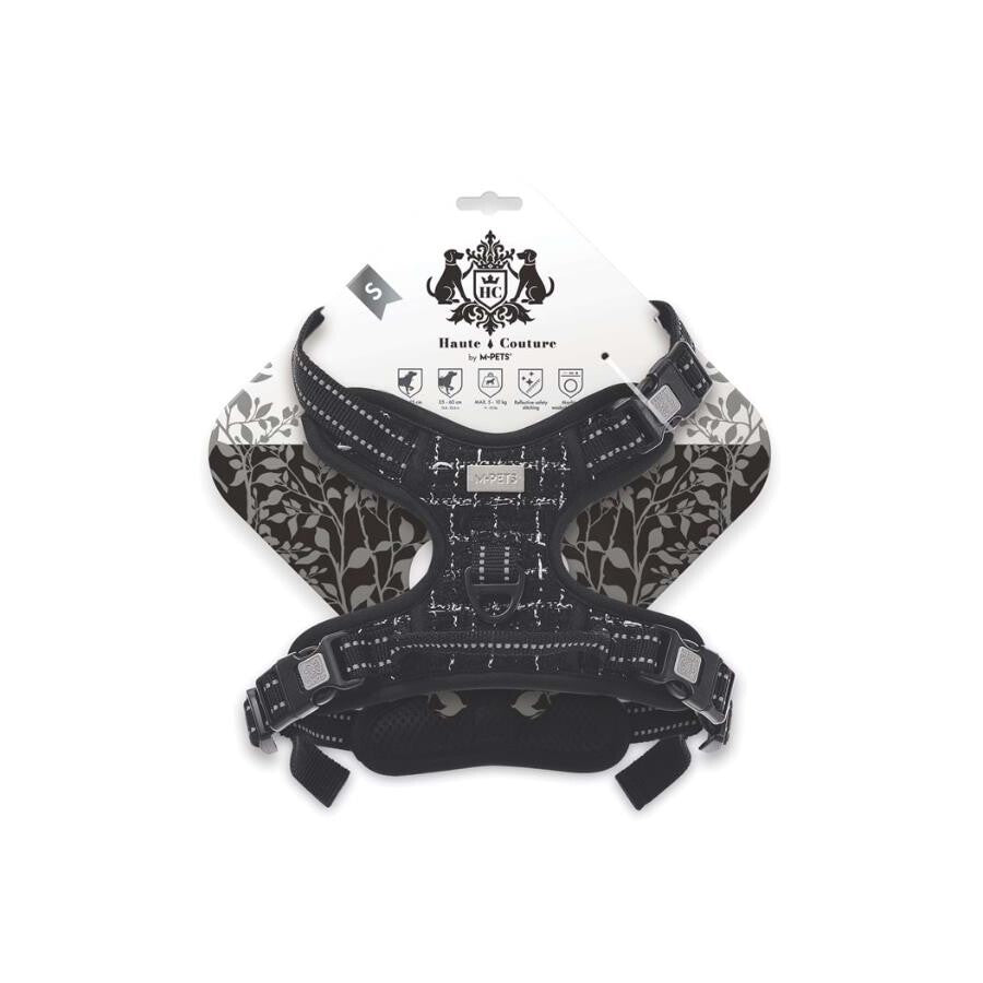 M-Pets Haute Couture Black Dog Harness Reflective S