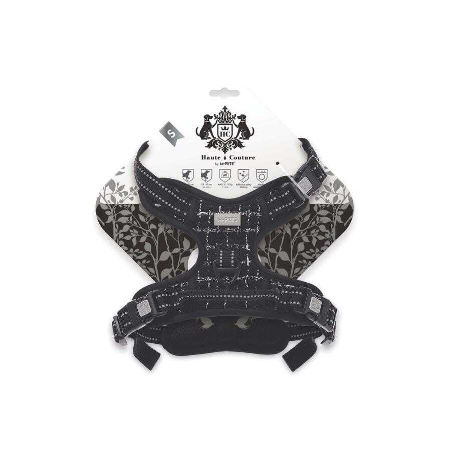 M-Pets Haute Couture Black Dog Harness Reflective S