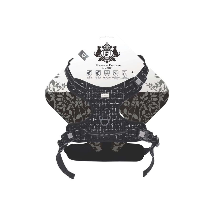 M-Pets Haute Couture Black Dog Harness Adjustable XL