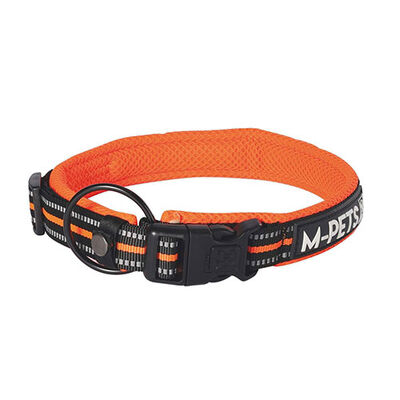 M-Pets Hiking Reflective Dog Collar Orange Medium 40-50 cm