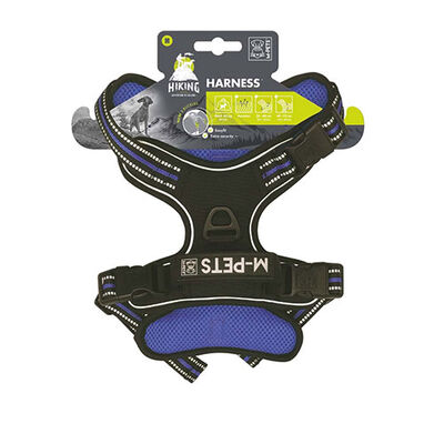 M-Pets Hiking Reflective Dog Harness Blue Medium 40-75 cm