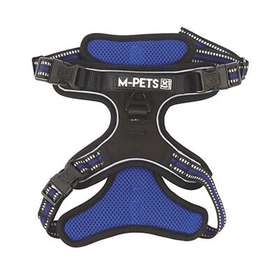 M-Pets Hiking Reflective Dog Harness Blue Small 35-60cm