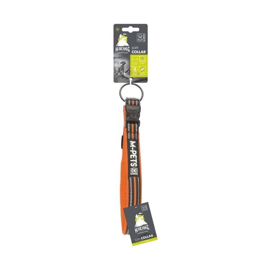M-Pets Hiking Soft Reflective Dog Collar Orange XL 65-75cm