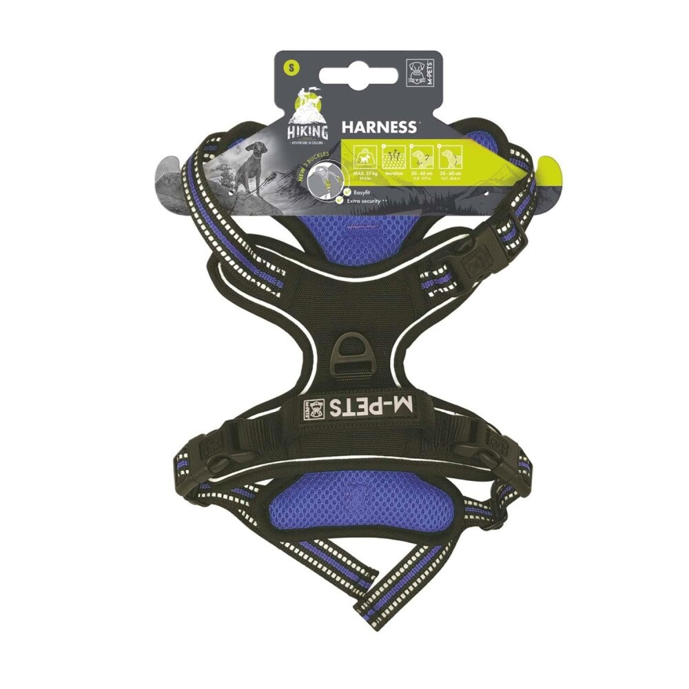 M-Pets Hiking Reflective Soft Dog Harness Blue Large