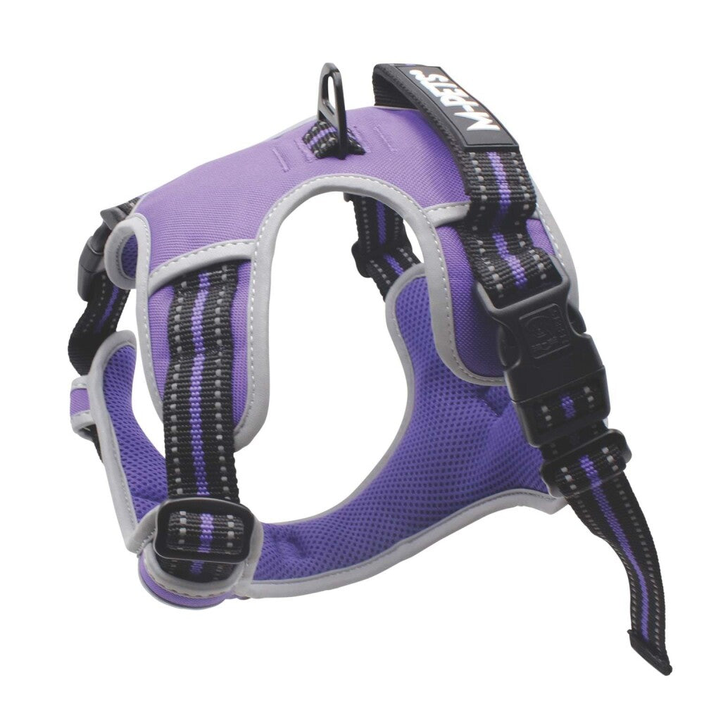 M-Pets Hiking Reflective Soft Dog Harness Purple Large