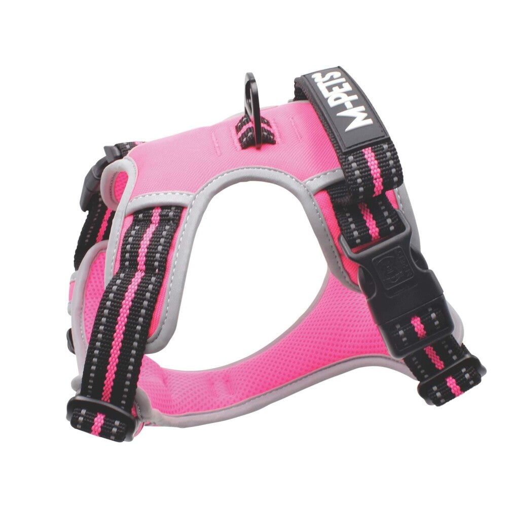 M-Pets Hiking Reflective Soft Dog Harness Pink Small
