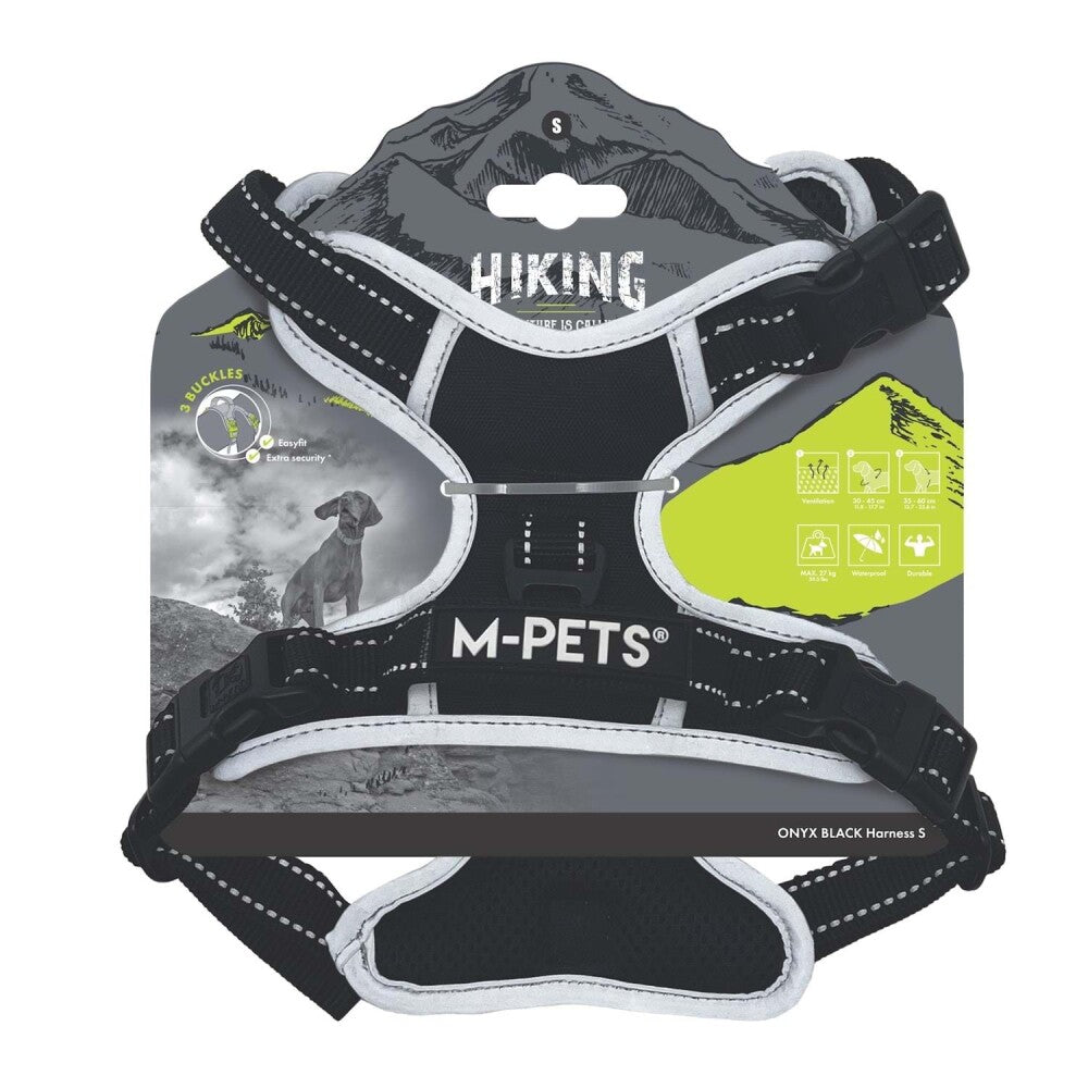 M-Pets Hiking Reflective Soft Dog Harness Black Large