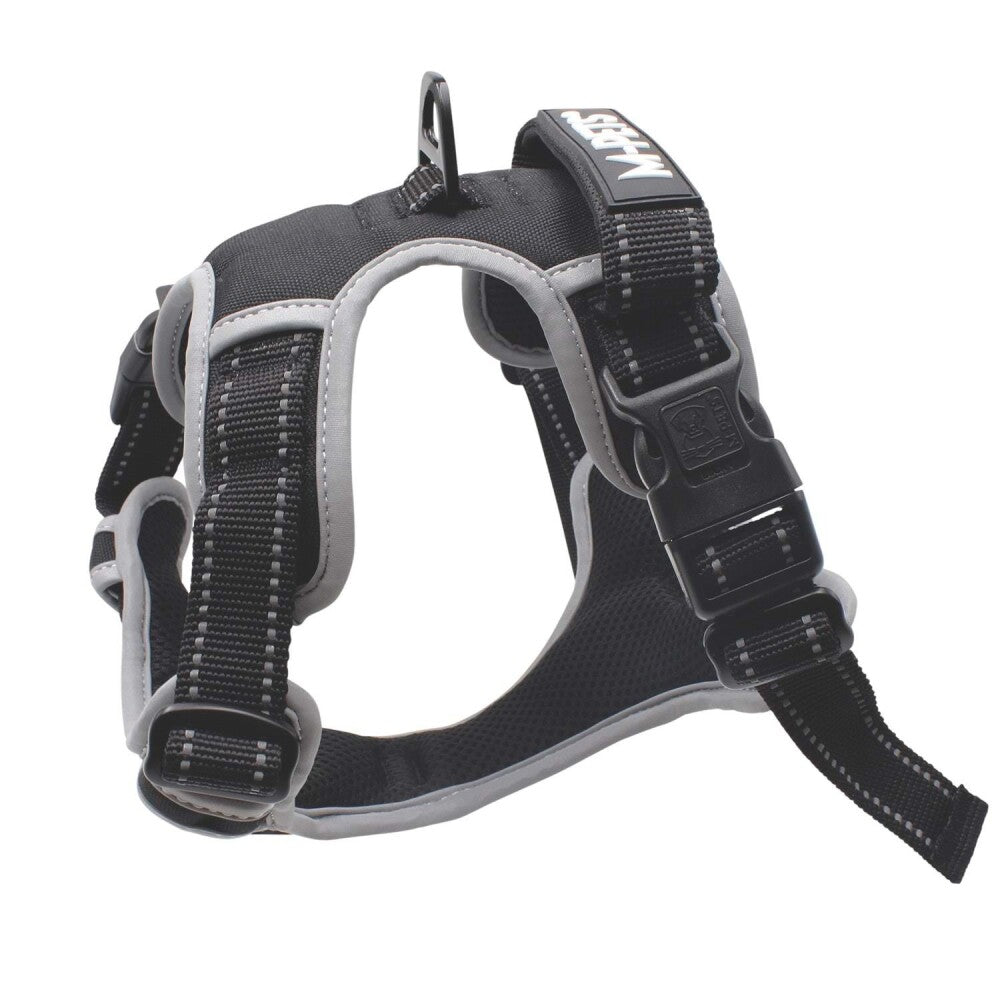M-Pets Hiking Reflective Soft Dog Harness Black Medium