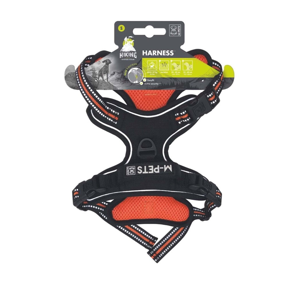 M-Pets Hiking Reflective Soft Dog Harness Orange Size S