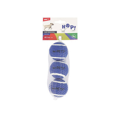 M-Pets Hop Tennis Ball Dog Toy Blue 3-Pack 5 cm