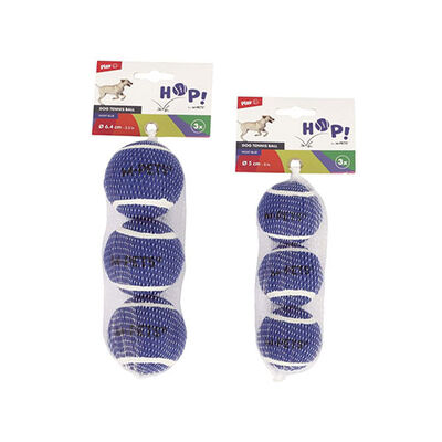 M-Pets Hop Tennis Ball Dog Toy Blue 3-Pack 5 cm