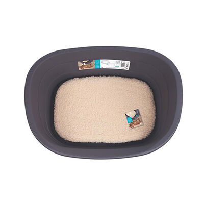 M-Pets Java Plastic Dog Bed with Cushion, Medium 61x41x23 cm