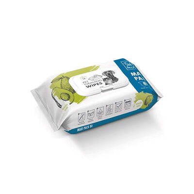 M-Pets Avocado Pet Cleaning Wipes for Cats & Dogs 80 Count