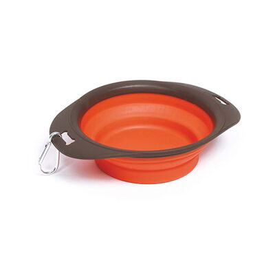 M-Pets Collapsible Silicone Pet Bowl Large Orange 1230 ml