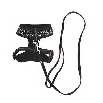 M-Pets Letsgo Cat Harness and Leash Set Black 30-42 cm