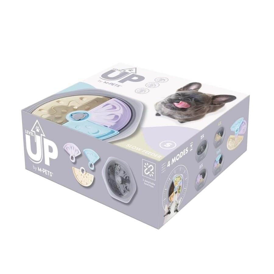 M-Pets Level Up Adjustable Slow Feeder Bowl for Dogs Medium