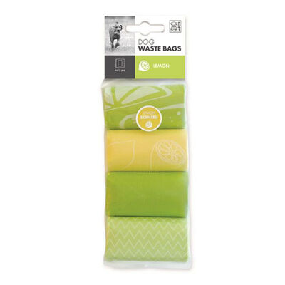 M-Pets Lemon Scented Dog Waste Bags Odor Control 4 Rolls