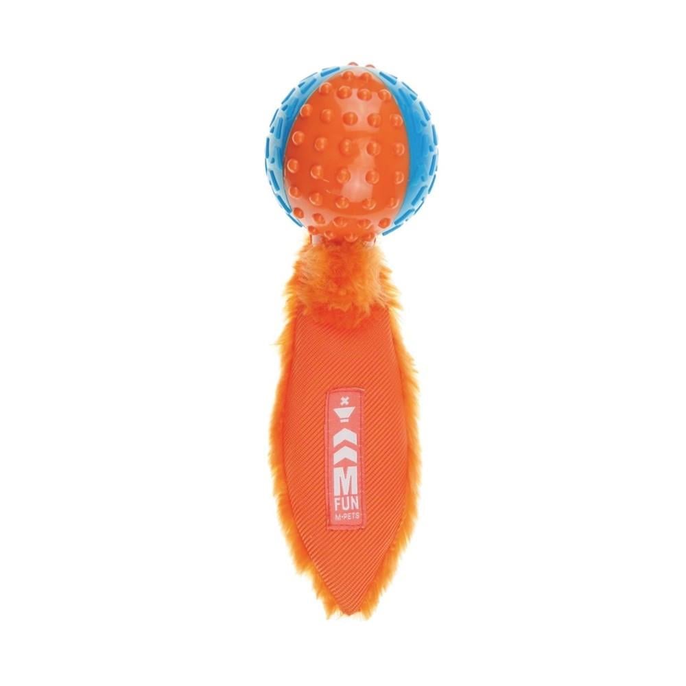 M-Pets Meteor Rubber Ball Dog Toy Durable Orange & Blue 25cm