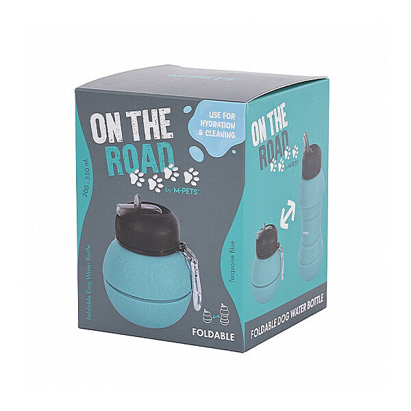 M-Pets On The Road Collapsible Travel Pet Bottle Turquoise 550 ml