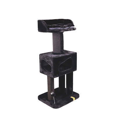 M-Pets Panther Premium Hotel Multi-Level Cat Tree Black 130cm