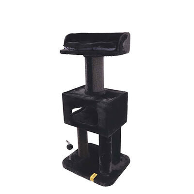 M-Pets Panther Premium Hotel Multi-Level Cat Tree Black 130cm