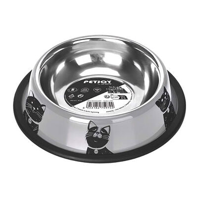 M-Pets Petjoy Cat Family Stainless Steel Bowl Non-Slip 355 ml