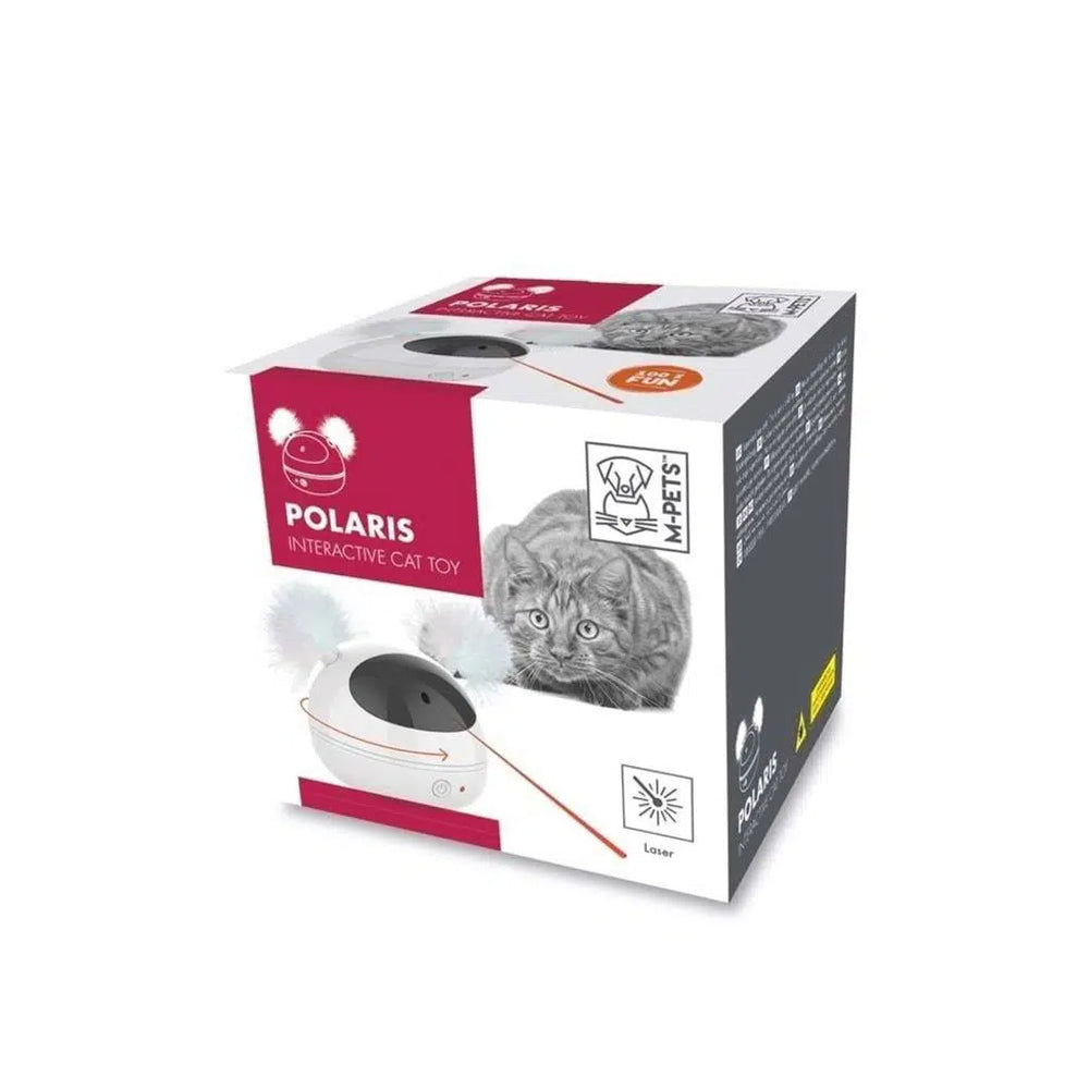 M-Pets Polaris Interactive Cat Toy for Mental Stimulation White