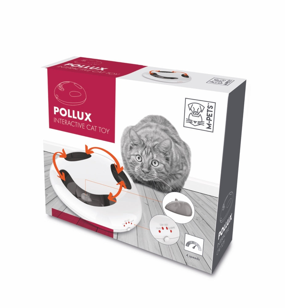 M-Pets Pollux Interactive Cat Toy with 4 Speed Settings White