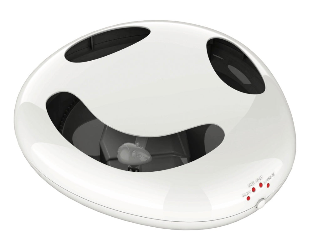 M-Pets Pollux Interactive Cat Toy with 4 Speed Settings White