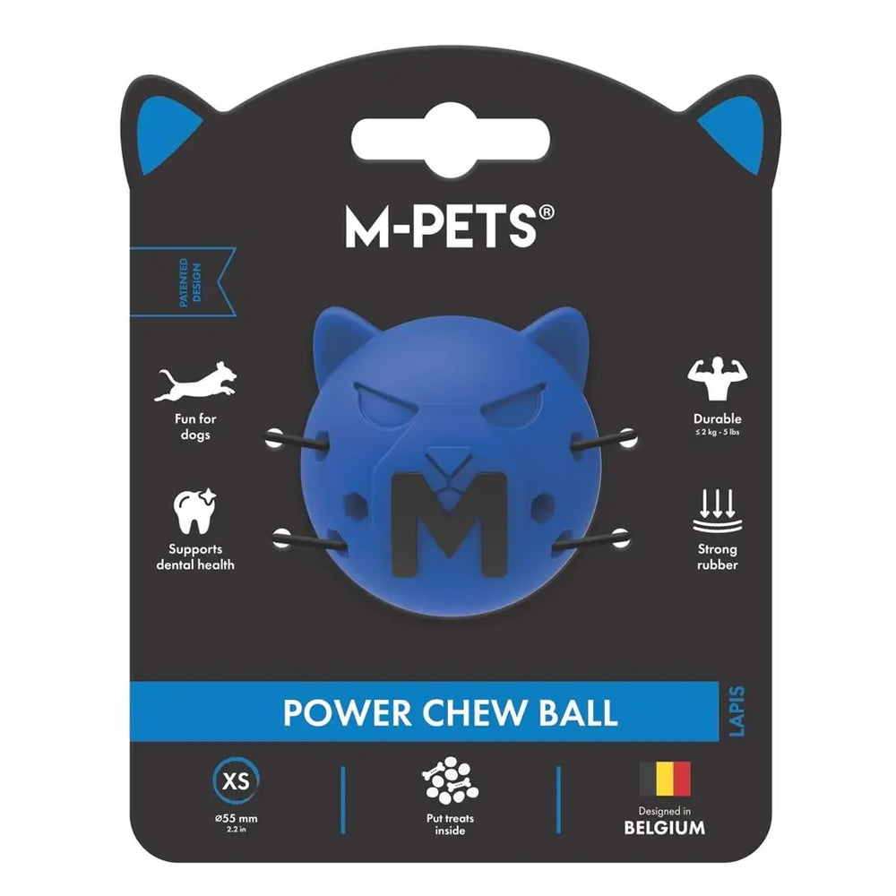 M-Pets Power Chew Ball Durable Rubber Dog Toy Lapis XS 5.5cm