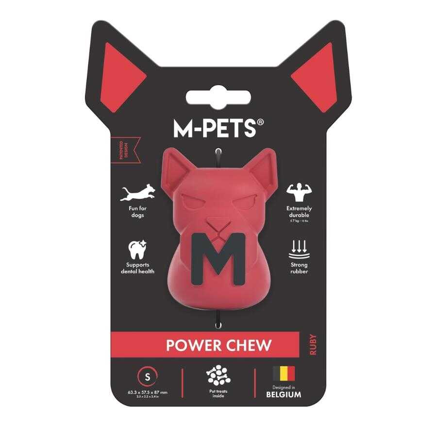 M-Pets Power Chew Ruby Natural Rubber Dog Chew Toy for Heavy Chewers, Small
