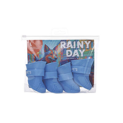 M-Pets Rainy Day Blue Dog Boots Waterproof Large 5x3.8cm